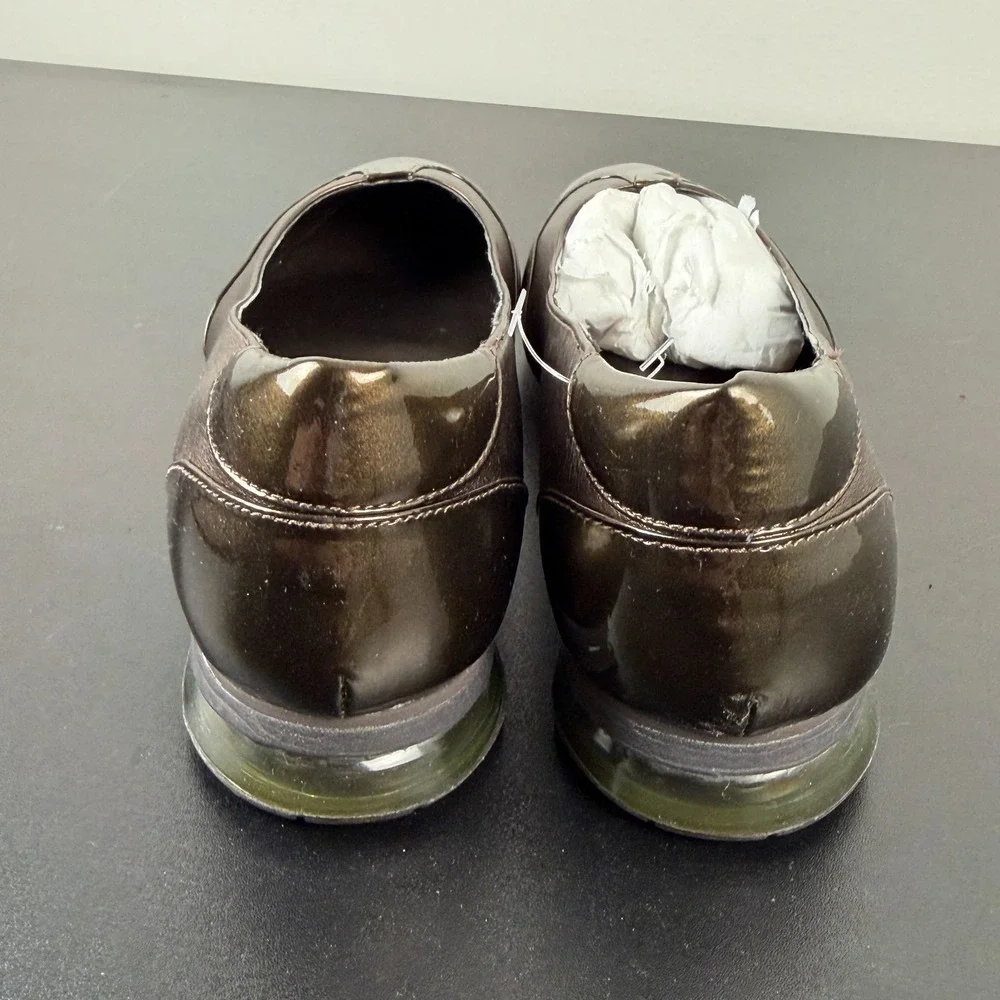 Cole Haan Ballet Flats Women 8.5B Bronze Metallic Leather Cap Toe Slip-On Casual